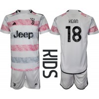 Camisa de time de futebol Juventus Moise Kean #18 Replicas 2º Equipamento Infantil 2023-24 Manga Curta (+ Calças curtas)
